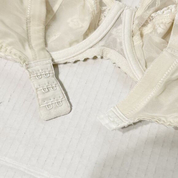 Prima Donna 38C Embroidered Unline Sheer Cup Underwire Support Bra 16-2570 Cream - Picture 6 of 10